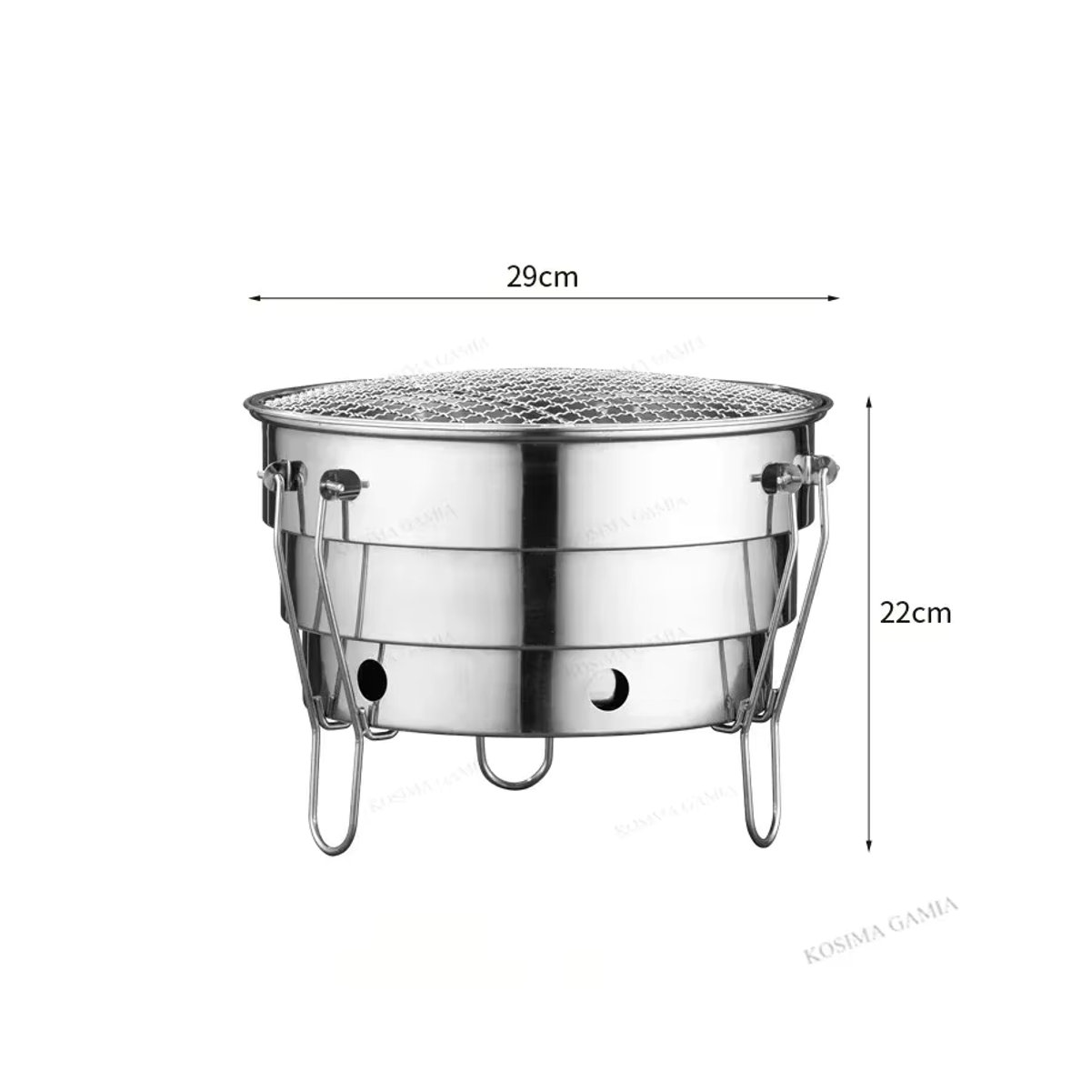 Tragbarer Klappbarer Holzkohlegrill aus Edelstahl mit Grillnetz für Outdoor und Camping - Bild 6