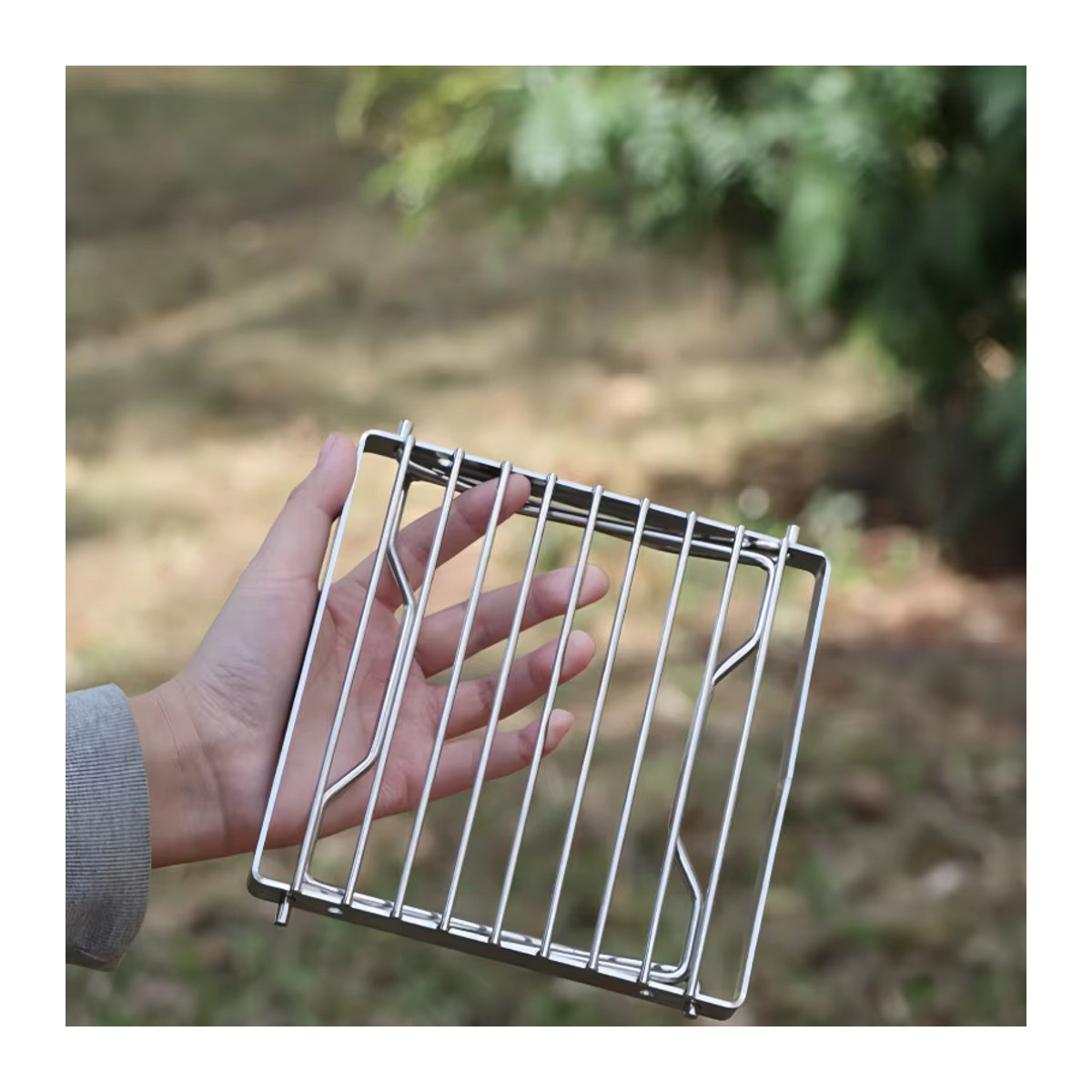 Tragbarer Outdoor Camping Grill aus Edelstahl, faltbares Mini Grill Rack für Picknick und Camping - Bild 2