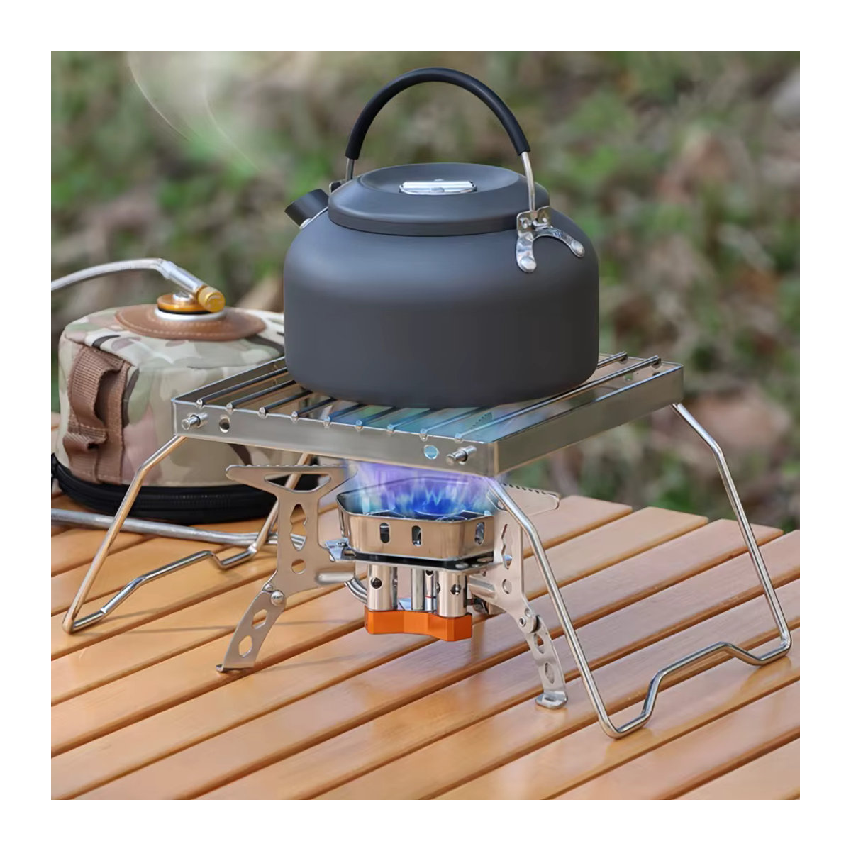 Tragbarer Outdoor Camping Grill aus Edelstahl, faltbares Mini Grill Rack für Picknick und Camping - Bild 4