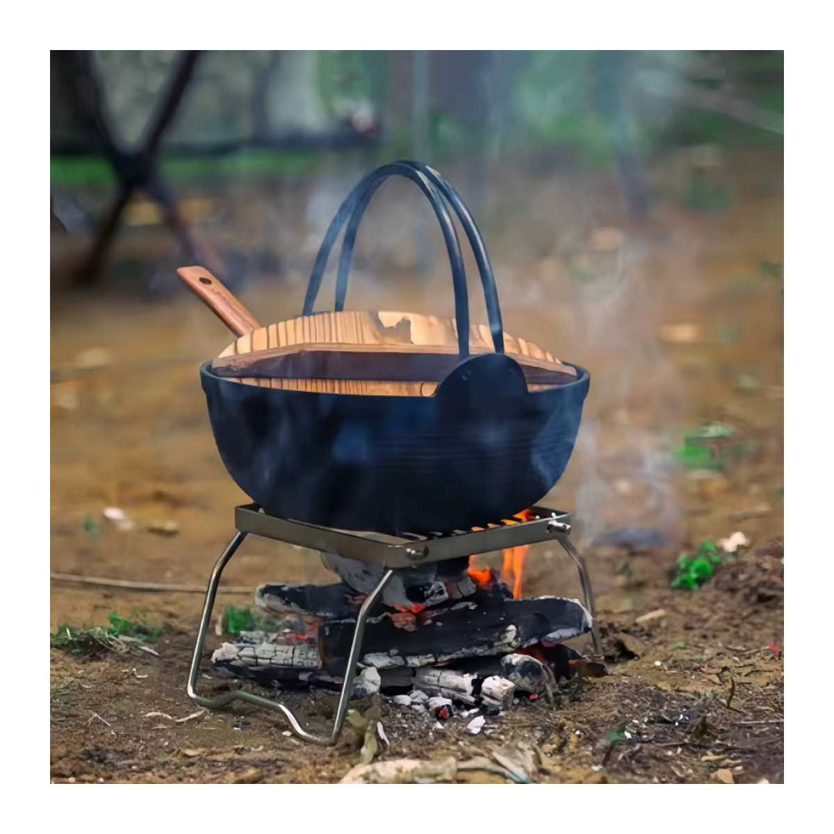 Tragbarer Outdoor Camping Grill aus Edelstahl, faltbares Mini Grill Rack für Picknick und Camping - Bild 5