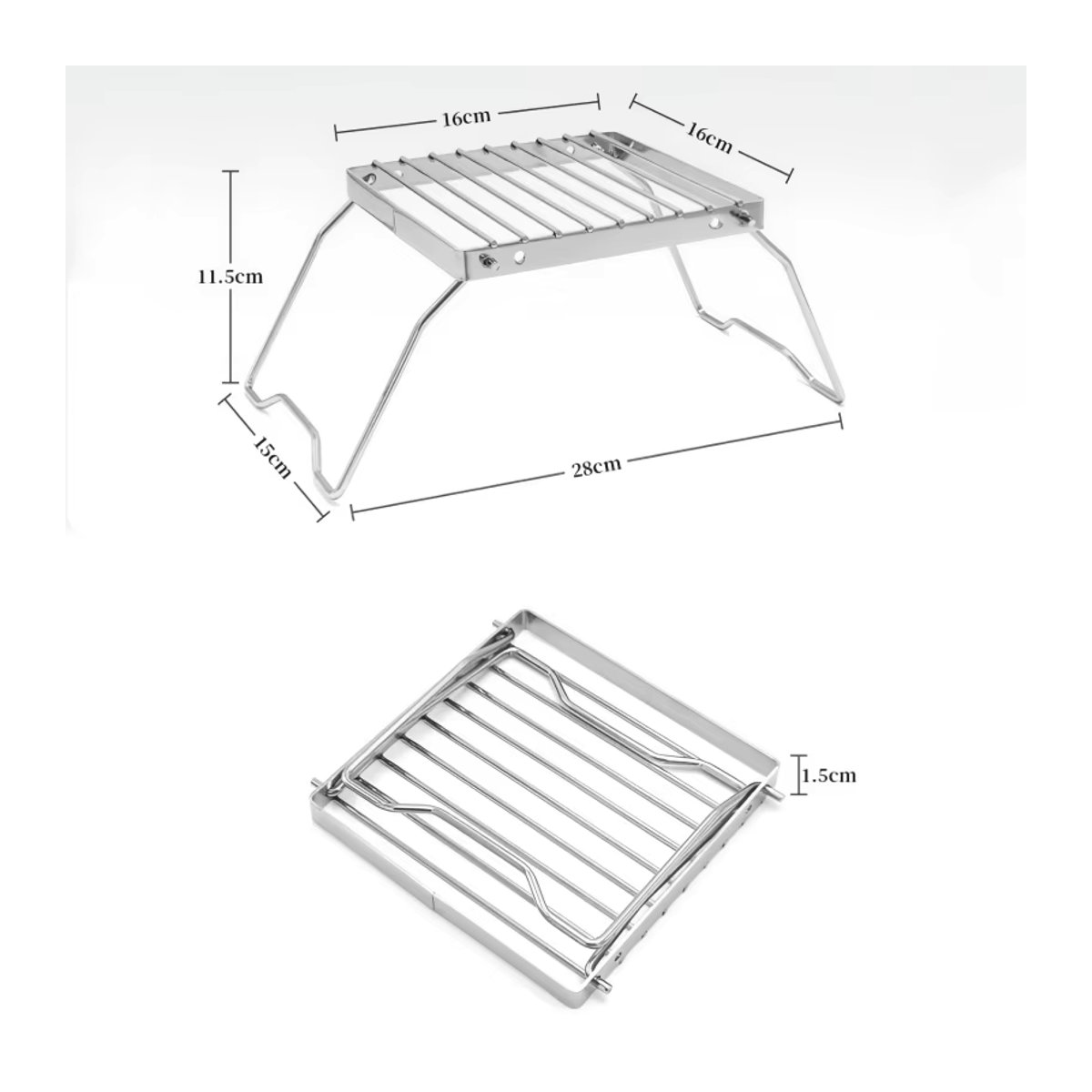 Tragbarer Outdoor Camping Grill aus Edelstahl, faltbares Mini Grill Rack für Picknick und Camping - Bild 6