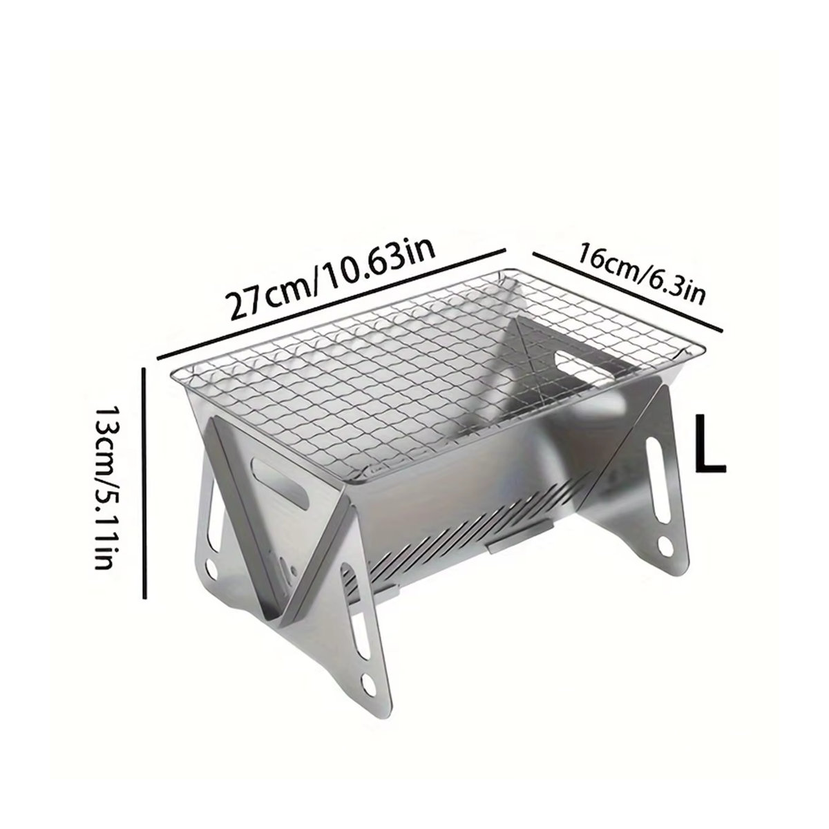 Tragbarer Outdoor-Grillofen aus Edelstahl, faltbarer Brennholzofen für Camping und Picknick - Bild 4