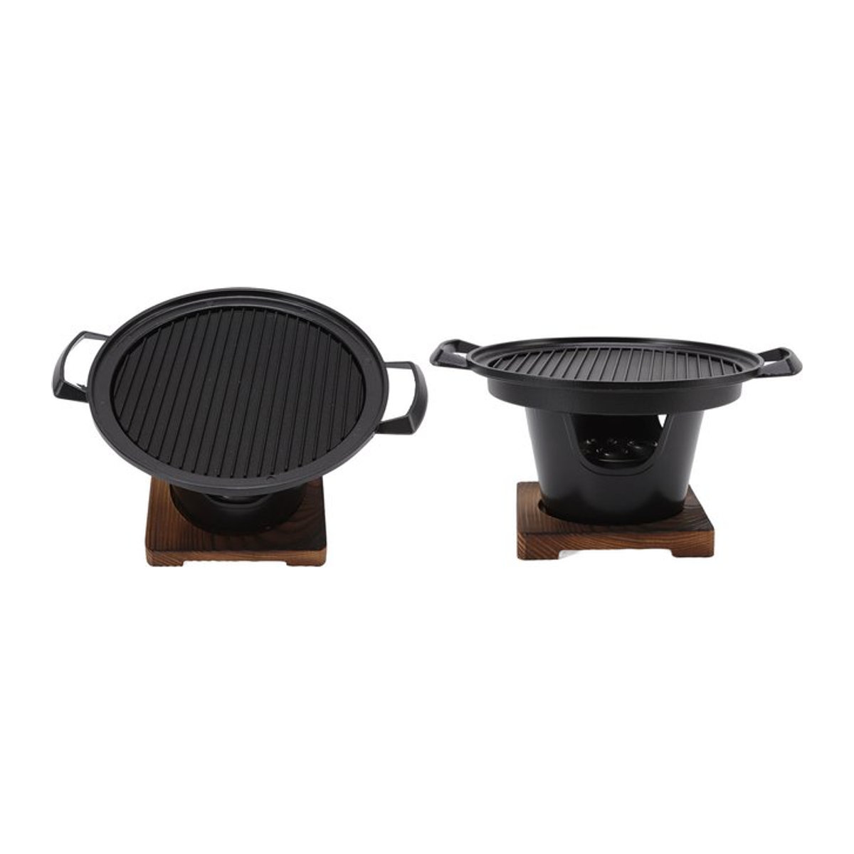 Tragbarer Tisch-Holzkohlegrill aus Aluminium und Gusseisen, rauchfrei und leicht zu reinigen, Schwarz - Bild 1