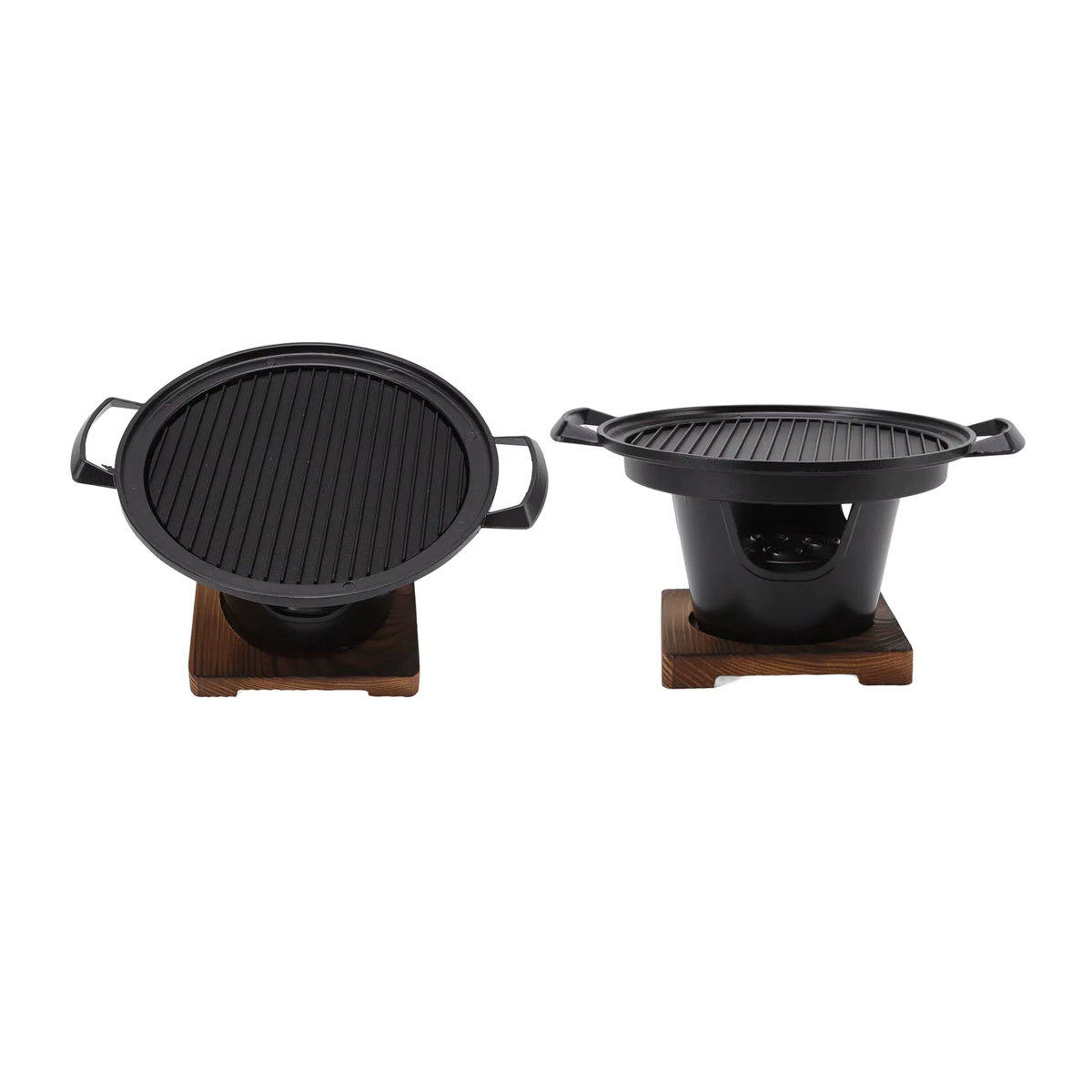 Tragbarer Tisch-Holzkohlegrill aus Aluminium und Gusseisen, rauchfrei und leicht zu reinigen, Schwarz - Bild 7