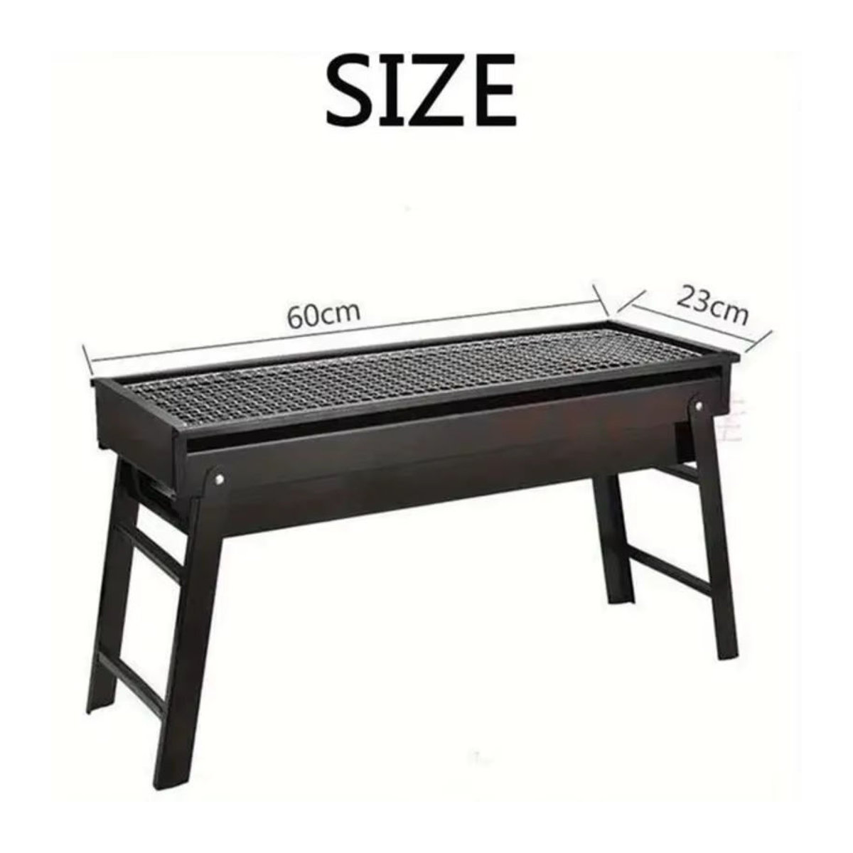 Tragbarer zusammenklappbarer Outdoor-Grill aus Edelstahl in Schwarz für Camping, Wandern und Picknick - Bild 6