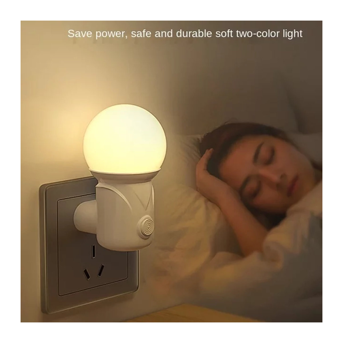 Tragbares LED Nachtlicht in Weiß mit 2 Farben für Schlafzimmer und Korridor im minimalistischen Design - Bild 1