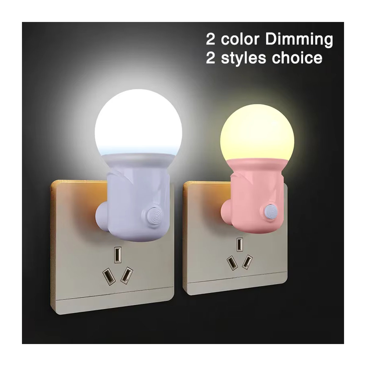 Tragbares LED Nachtlicht in Weiß mit 2 Farben für Schlafzimmer und Korridor im minimalistischen Design - Bild 2