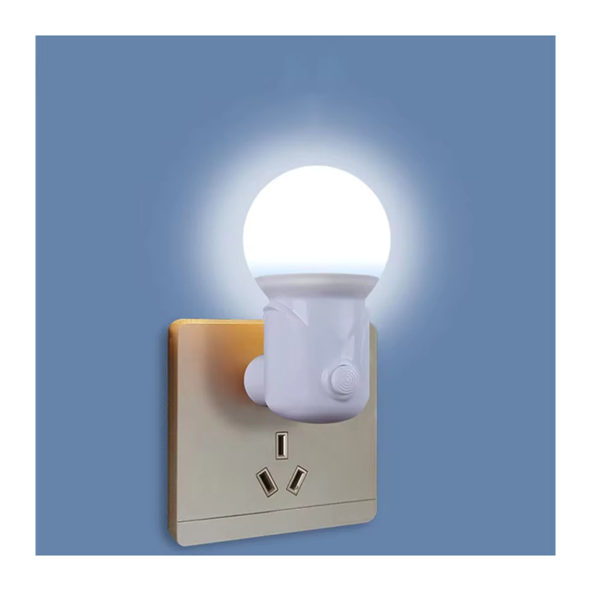 Tragbares LED Nachtlicht in Weiß mit 2 Farben für Schlafzimmer und Korridor im minimalistischen Design - Bild 3