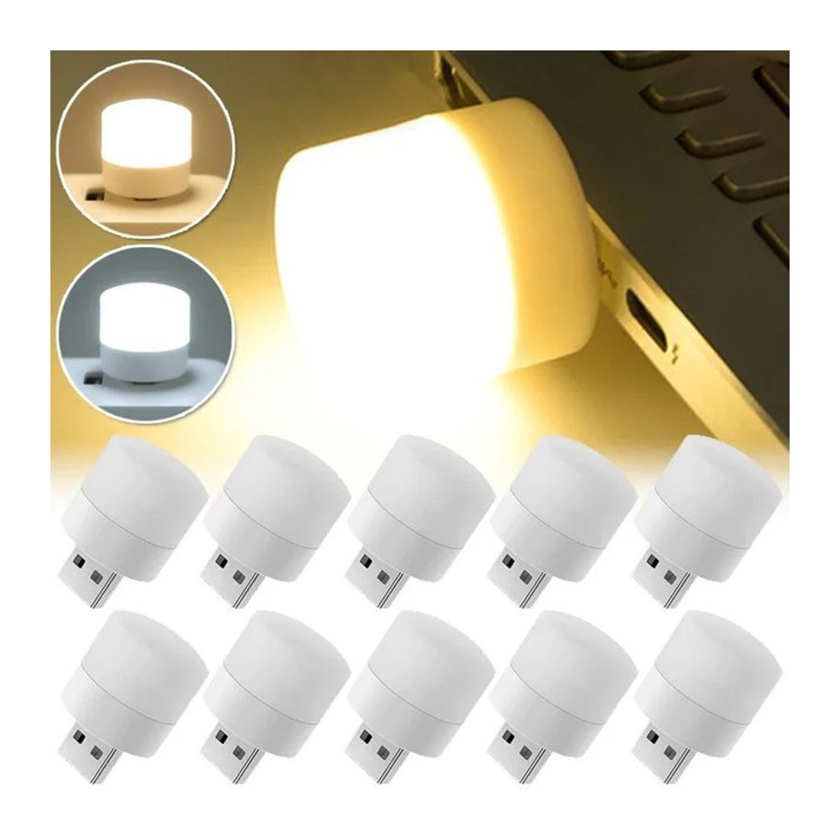 Tragbares Mini USB LED Nachtlicht für Auto und Computer zur Augenpflege beim Lesen - Bild 1