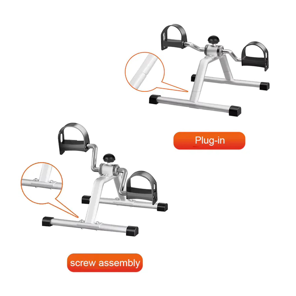 Tragbares Pedaltrainer Mini-Heimtrainer mit einstellbarem Widerstand in Schwarz/Weiß - Bild 5