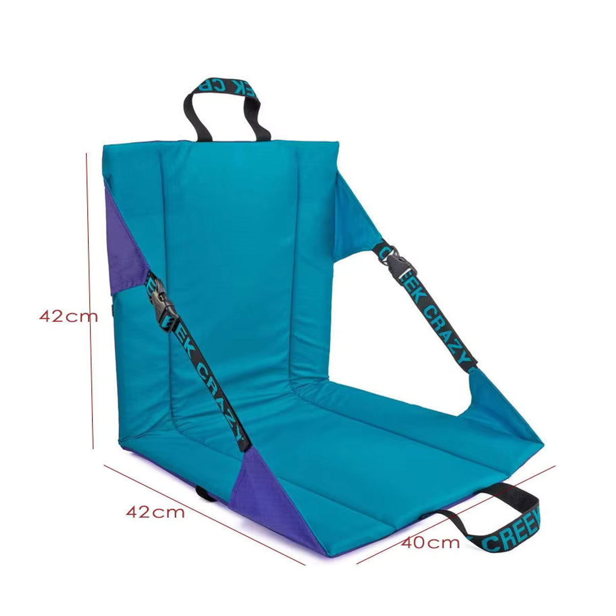 Tragbares Sitzkissen mit Rückenlehne aus schmutzabweisendem Oxford-Stoff in Blau für Camping und Picknick - Bild 4