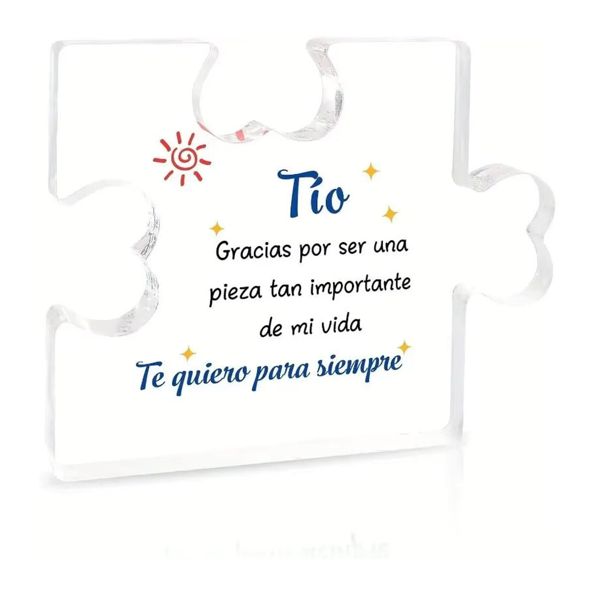 Transparente 2D-Puzzleplakette aus Kunststoff mit spanischer Botschaft als dekoratives Tischdekor für Geburtstag und Weihnachten - Bild 4