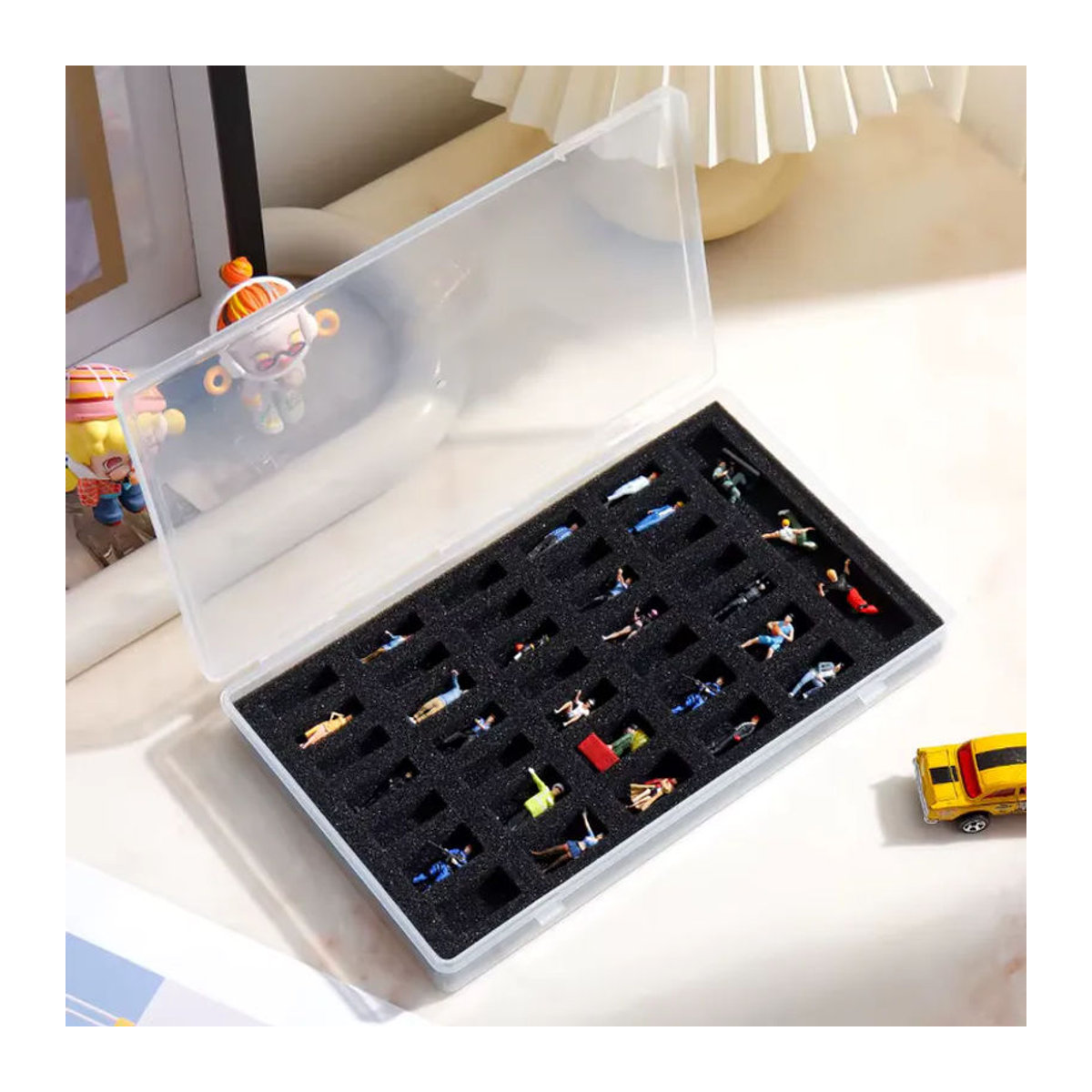 Transparente Aufbewahrungsbox aus Kunststoff für 1/64 Modellautos und Sammlerstücke, rechteckige Vitrine zur Dekoration - Bild 2