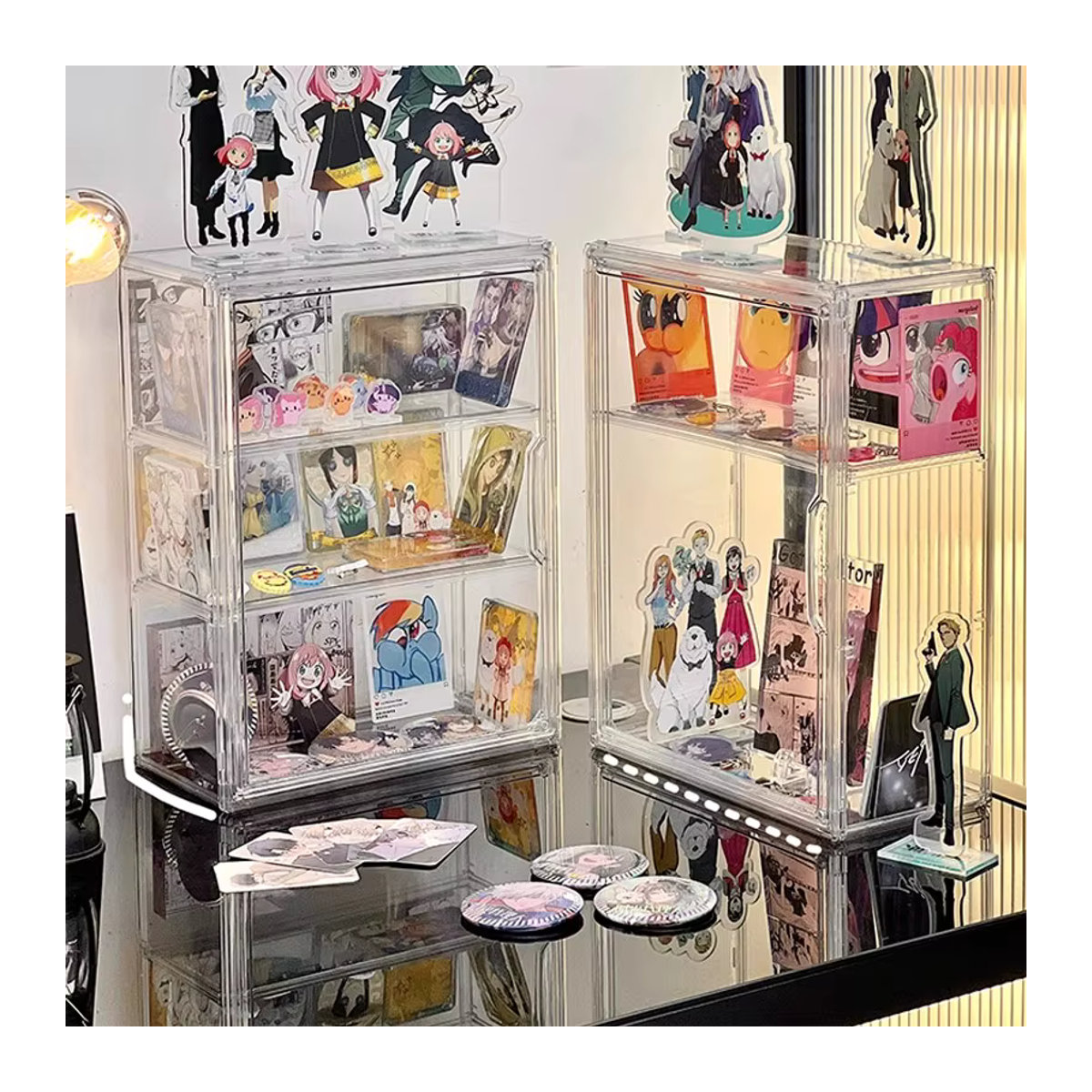 Transparente Aufbewahrungsbox aus Kunststoff für Anime-Figuren und Blindboxen, rechteckiges Präsentationsregal in modernem Design - Bild 3