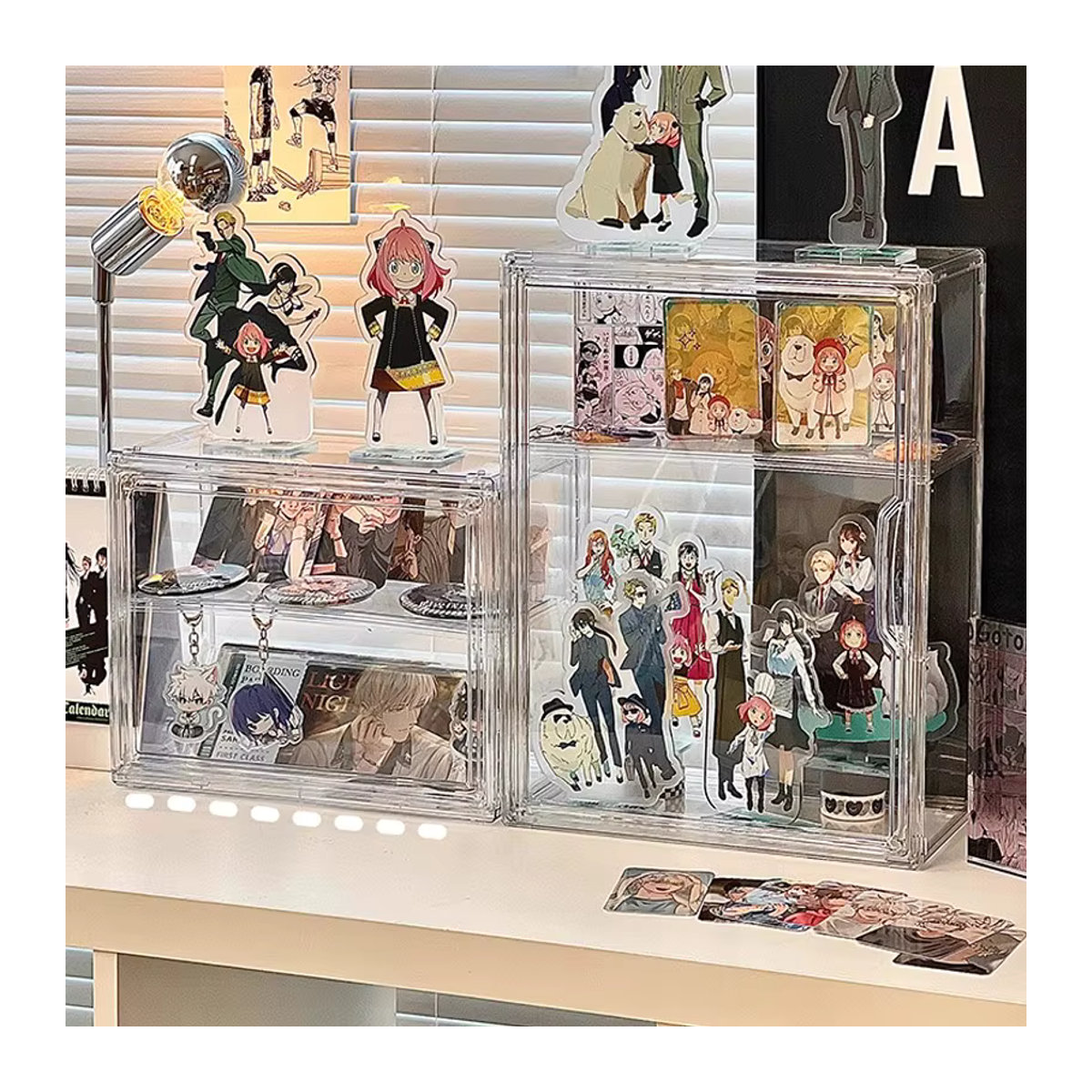 Transparente Aufbewahrungsbox aus Kunststoff für Anime-Figuren und Blindboxen, rechteckiges Präsentationsregal in modernem Design - Bild 4
