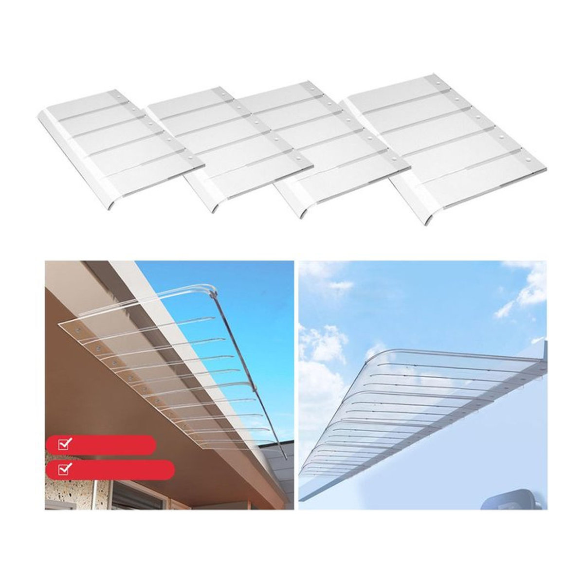Transparente Fenster Markise für Veranda und Terrasse in Weiß - Bild 1
