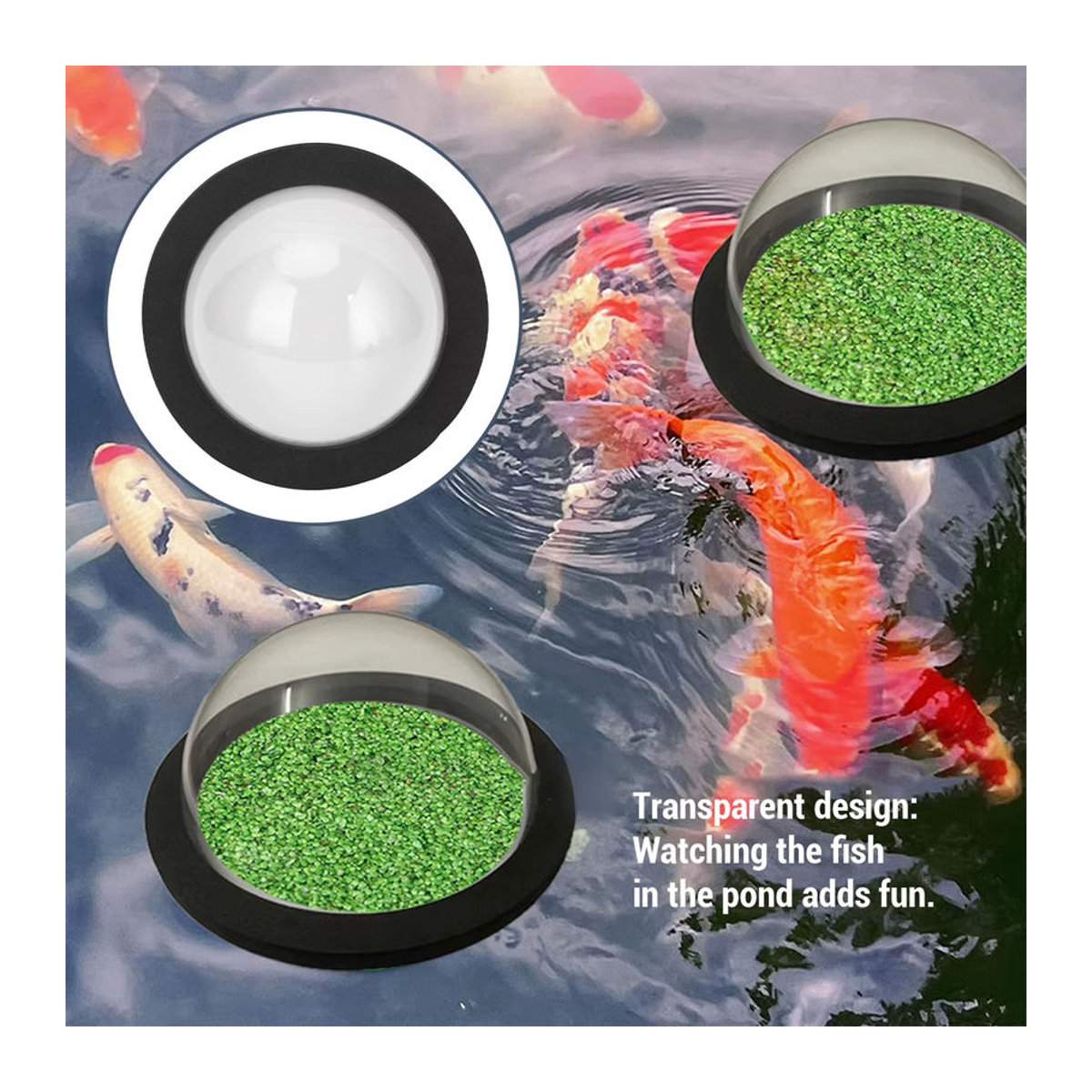 Transparente Fischteich-Schwimmkuppel in Schwarz als wasserdichte, runde Teichkuppelabdeckung für deinen Garten oder Hof - Bild 6