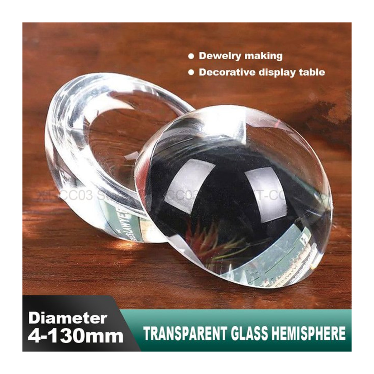 Transparente Glas Halbkugel in Kristalloptik als geometrische Heimdekoration für DIY-Projekte - Bild 1