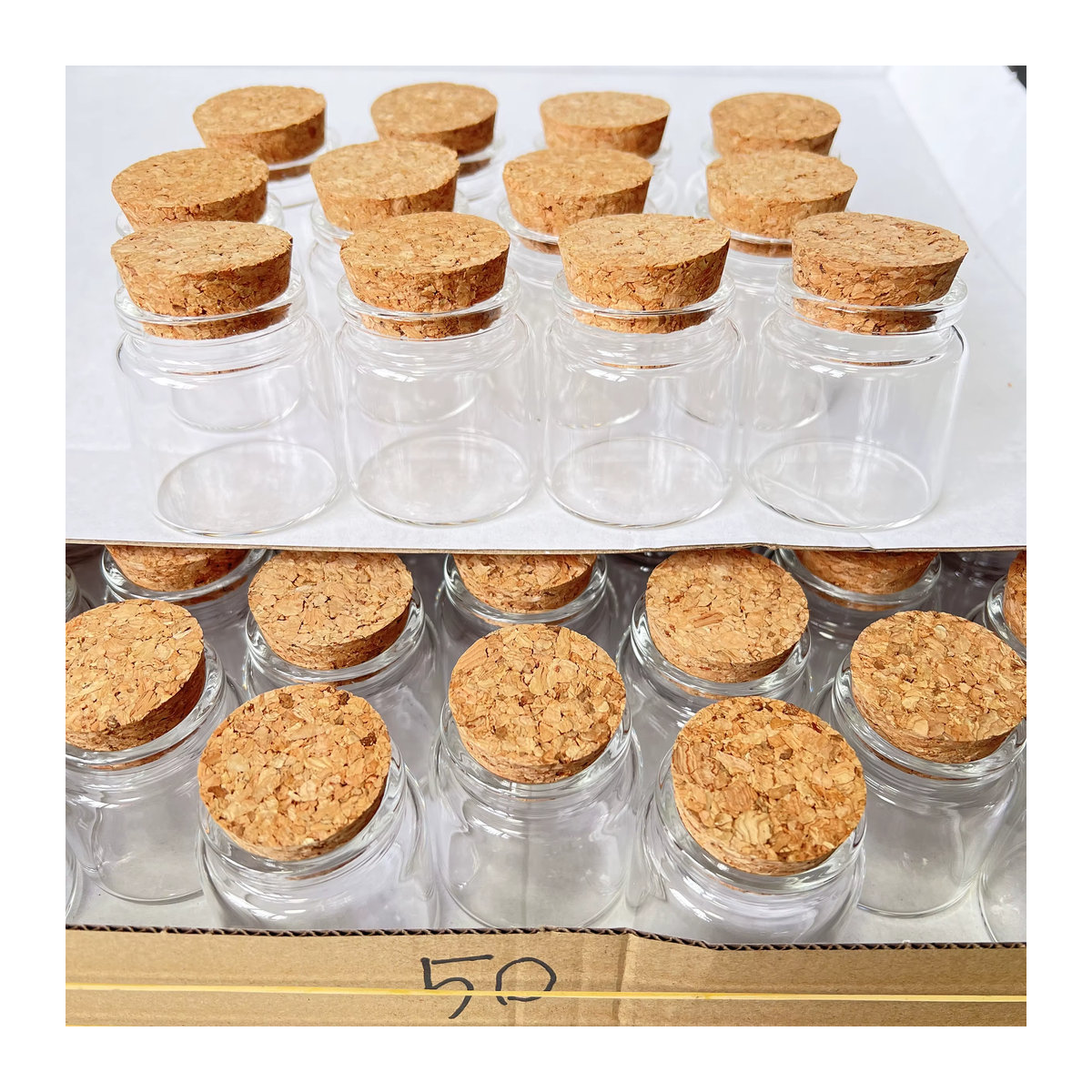Transparente Glasflaschen mit Korkstopfen für ätherische Öle und DIY-Handwerk, 50 ml - Bild 2