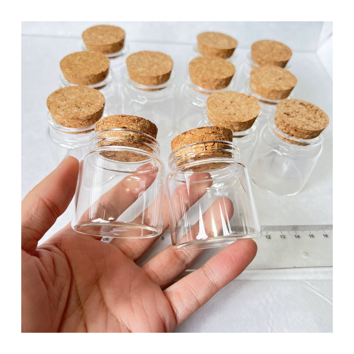 Transparente Glasflaschen mit Korkstopfen für ätherische Öle und DIY-Handwerk, 50 ml - Bild 4