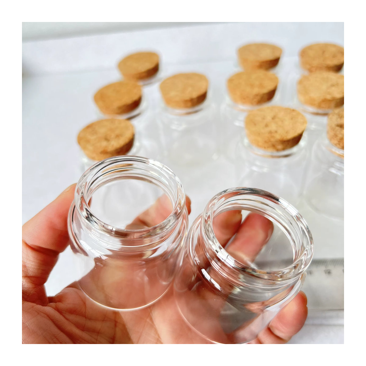 Transparente Glasflaschen mit Korkstopfen für ätherische Öle und DIY-Handwerk, 50 ml - Bild 5