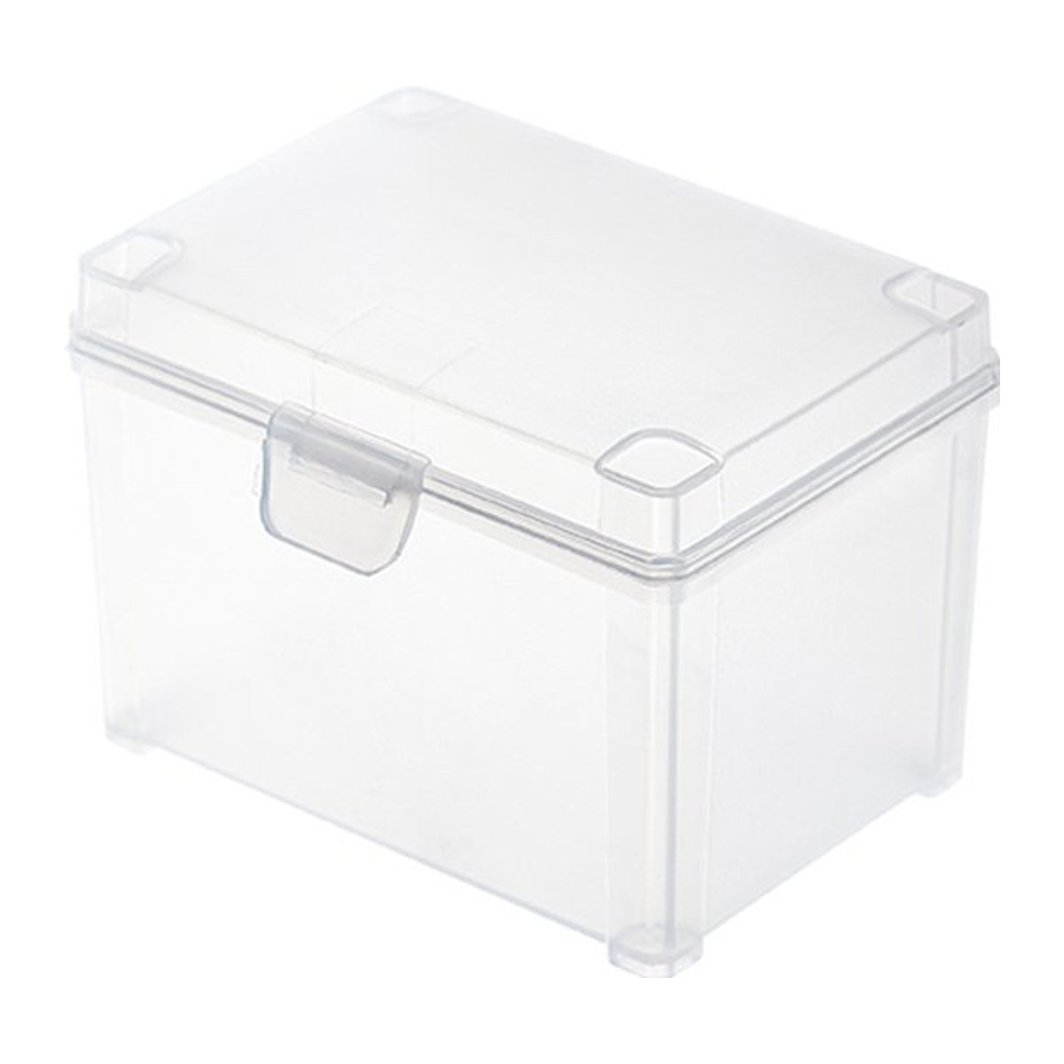 Transparente Karten-Aufbewahrungsbox für Sammelkarten und Spielkarten in Weiß, minimalistisches Design, stapelbar - Bild 1