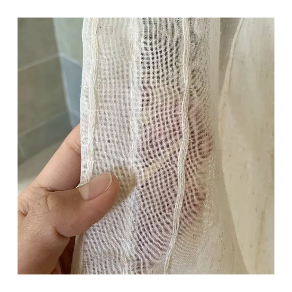 Transparente Kurzvorhänge mit Quasten für Schränke und Fenster, Café-Vorhang für Küche, Badezimmer und Wohnzimmer - Bild 5