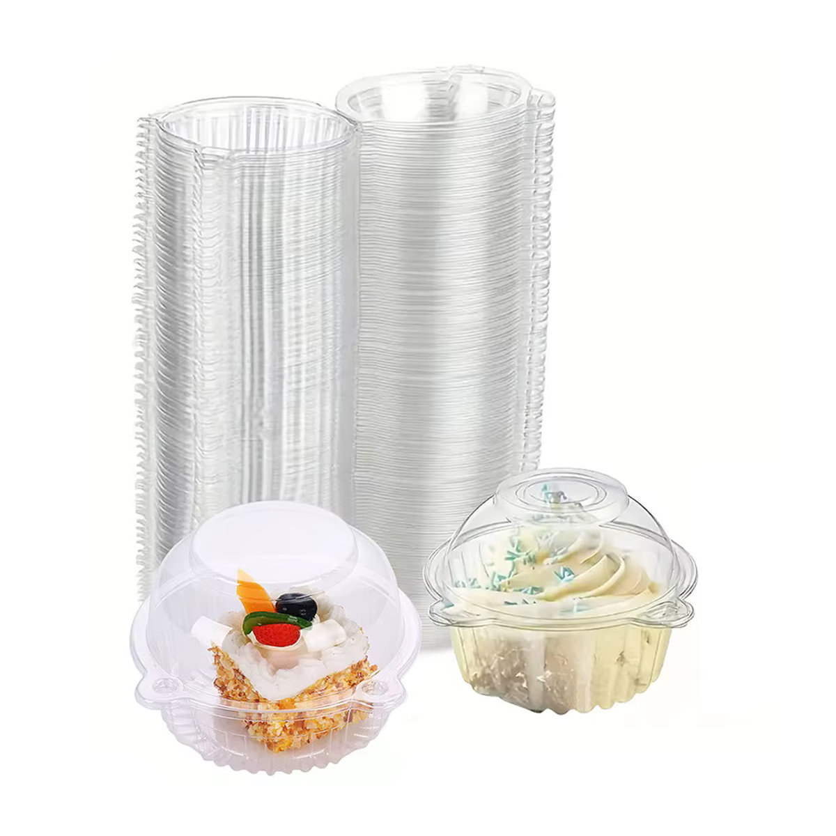 Transparente runde Tortenboxen aus Kunststoff für Käsekuchen und Cupcakes, 10 oder 20 Stück - Bild 2