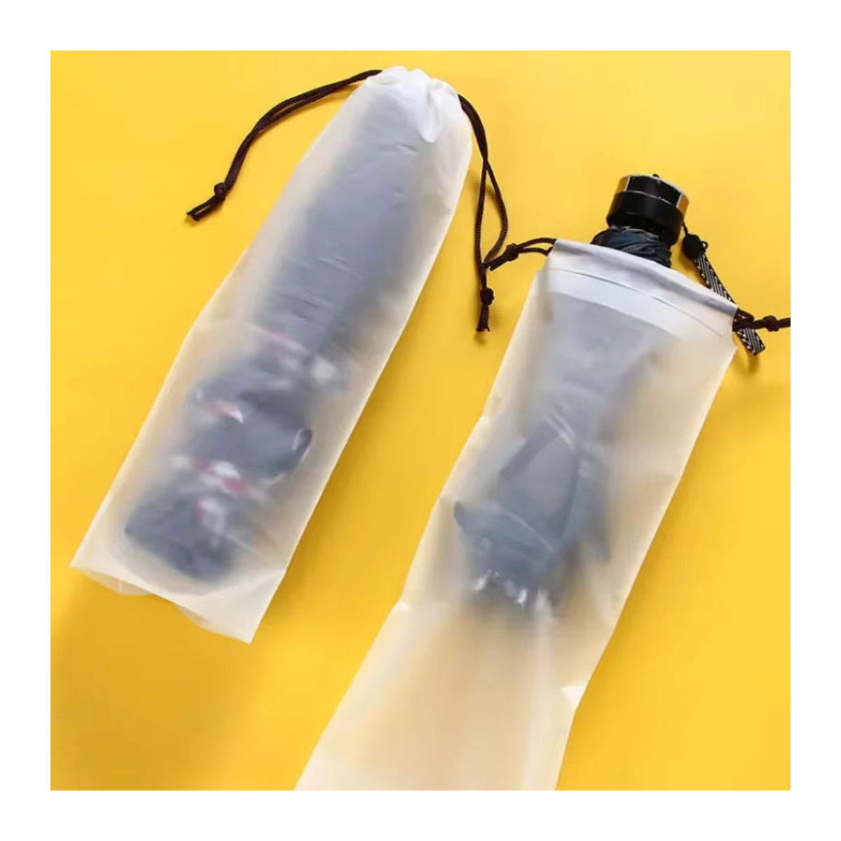 Transparente wasserdichte Regenschirm Lagerungstasche als tragbarer und wiederverwendbarer Kordelzug-Organizer für dein Regenschirm-Zubehör - Bild 2