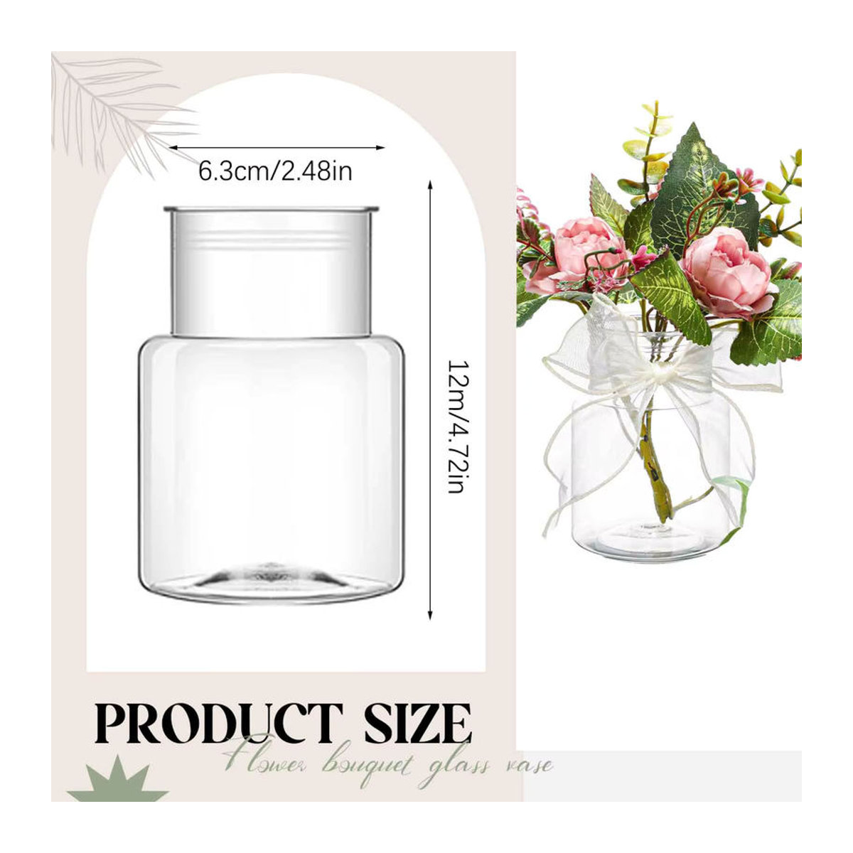 Transparente zylindrische Kunststoffvase für Schnittblumen und Tischdekoration zur Hochzeit oder für dein Zuhause - Bild 2