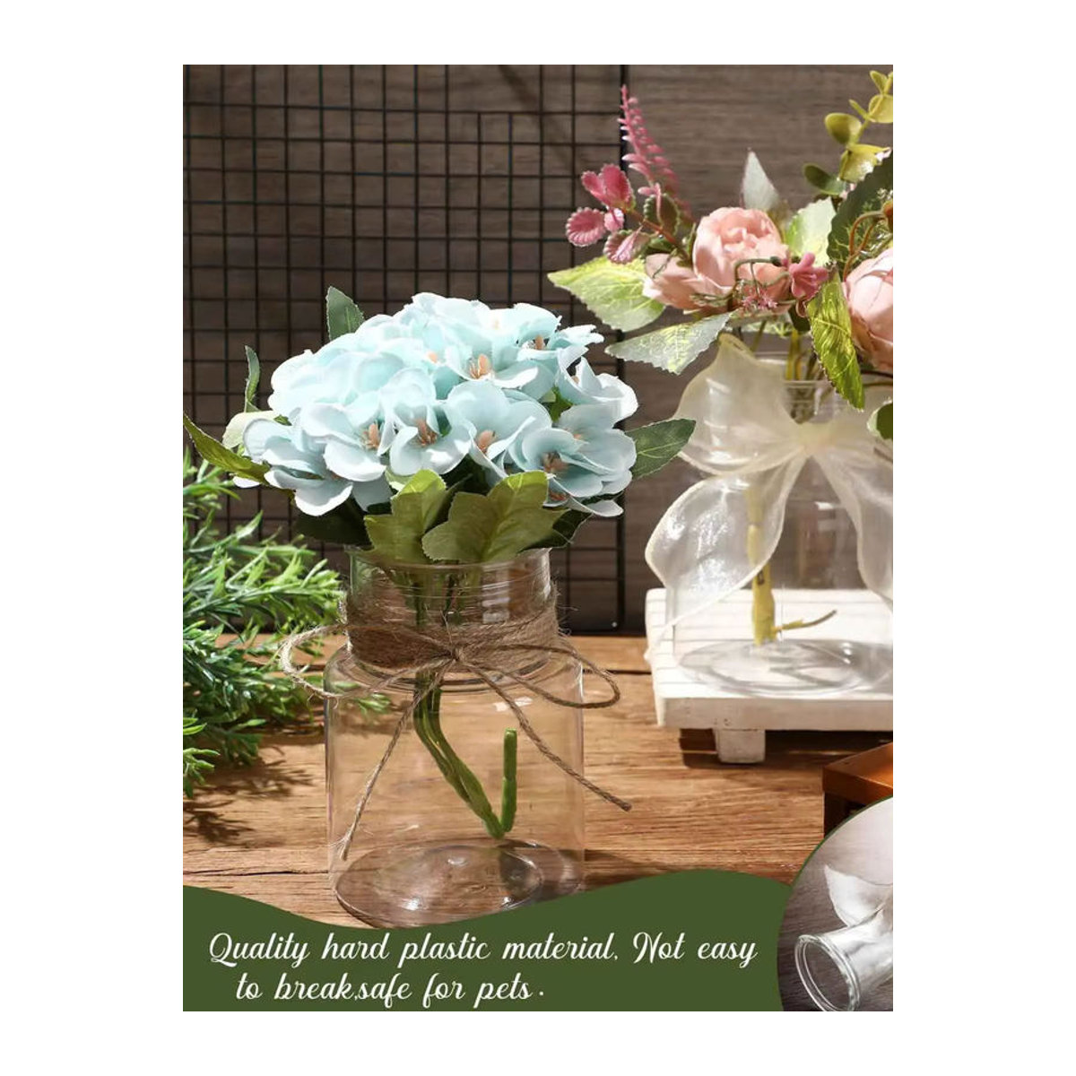 Transparente zylindrische Kunststoffvase für Schnittblumen und Tischdekoration zur Hochzeit oder für dein Zuhause - Bild 7