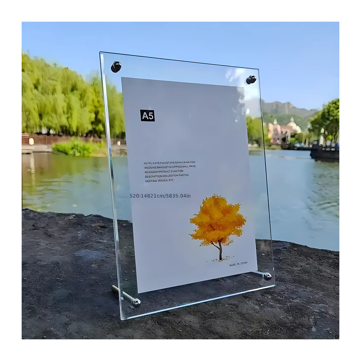 Transparenter Acryl-Bilderrahmen als Display-Rack für Wohnzimmer und Büro, Rechteckig, B/H: 16 x 12 cm - Bild 3