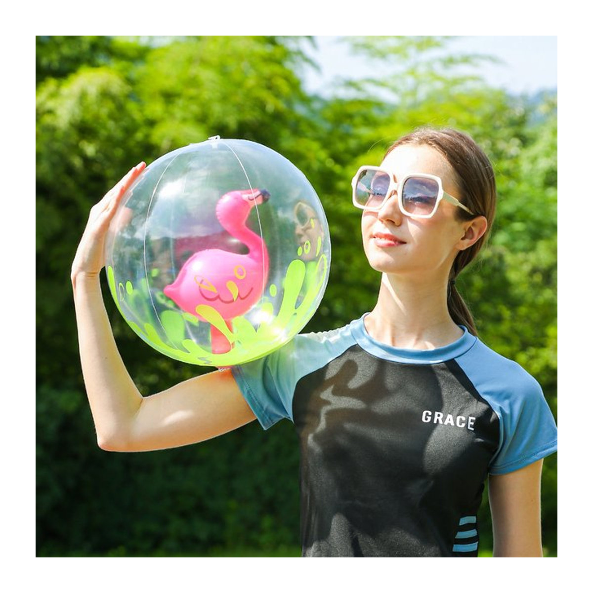 Transparenter aufblasbarer Strandball als Pool-Accessoire und Wasserparty-Dekoration - Bild 1
