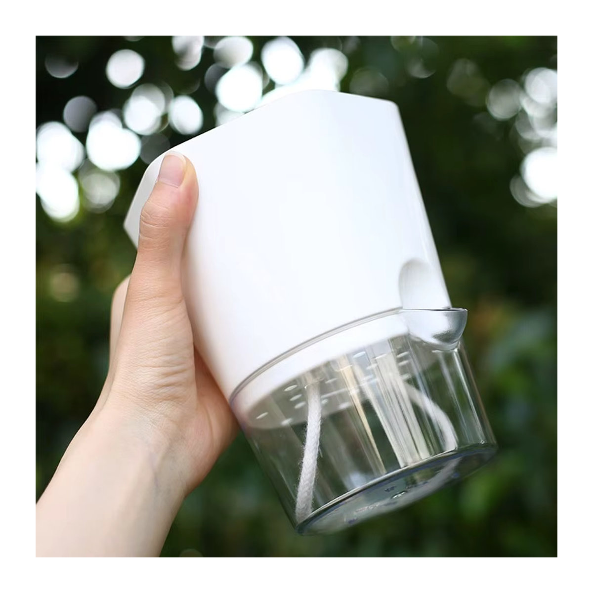 Transparenter Doppelwandiger Plastik Blumentopf mit Selbstbewässerungssystem und Baumwollseil - Bild 3