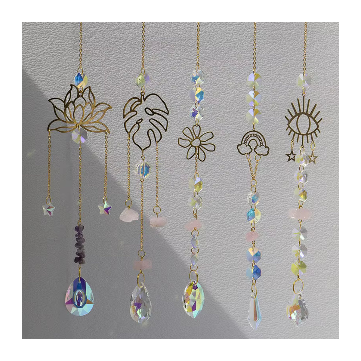 Transparenter Kristall-Sonnenfänger aus Glas mit Prismen als hängendes Ornament für Fenster, Garten oder Terrasse im Bohemian-Stil - Bild 3