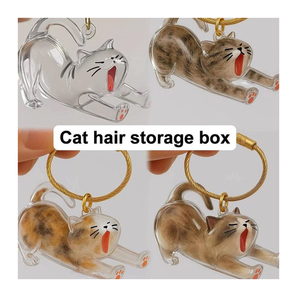Transparenter Tierhaar-Aufbewahrungsanhänger aus Kunststoff als DIY-Erinnerungsgeschenk für Katzenfell und Andenken - Bild 1
