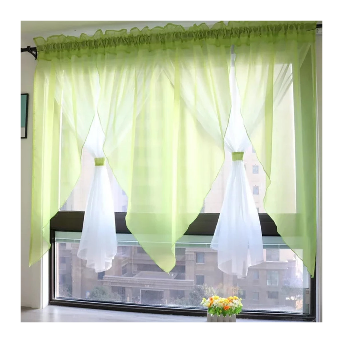 Transparenter Voile-Schleier für Wohnzimmer, Schlafzimmer und Balkon in Kurzversion - Bild 1