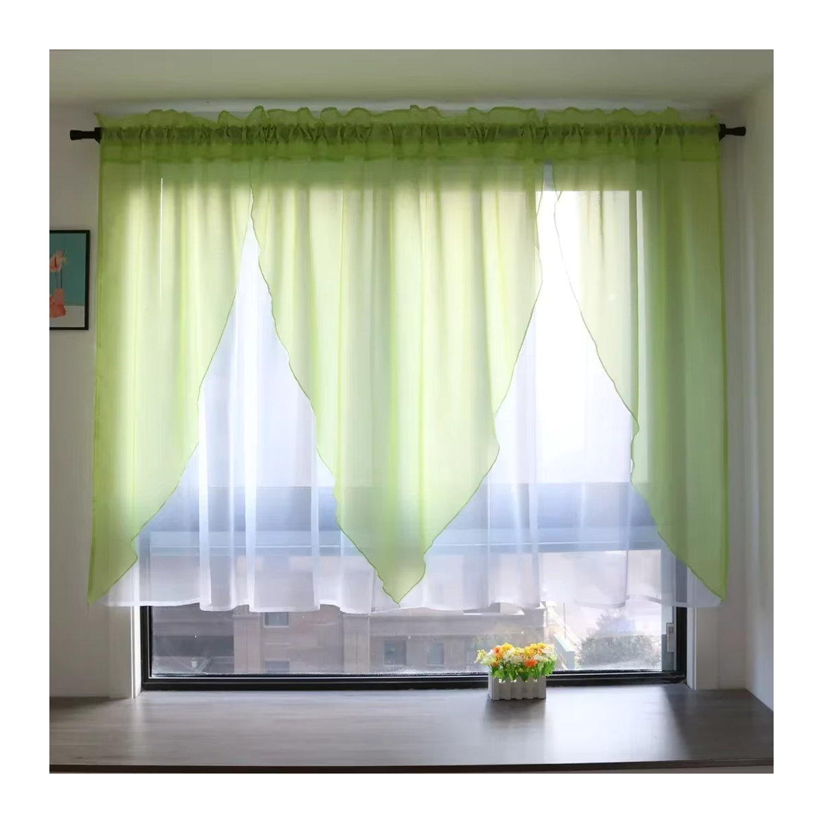 Transparenter Voile-Schleier für Wohnzimmer, Schlafzimmer und Balkon in Kurzversion - Bild 2