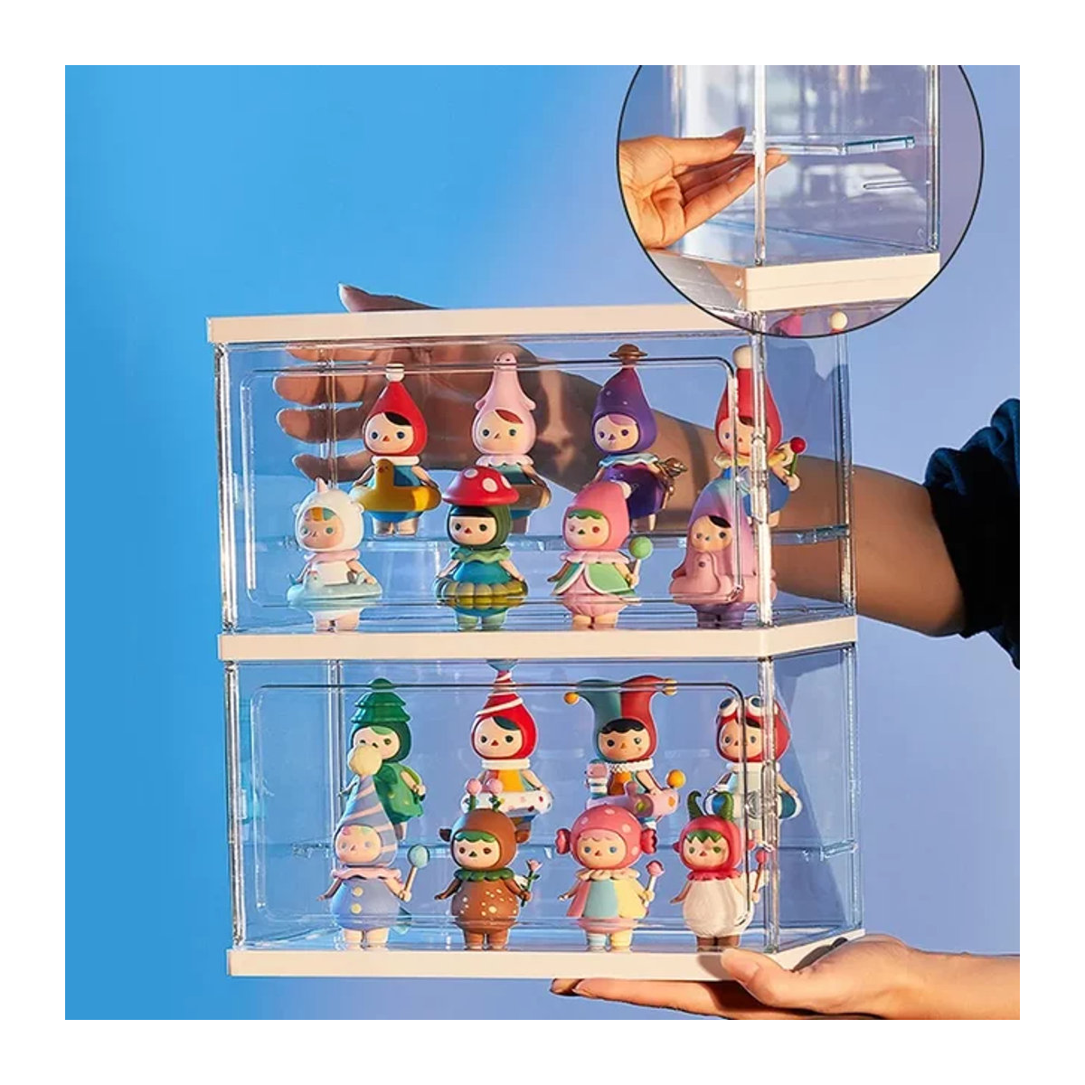 Transparentes Acryl Display-Regal für Puppen und Sammlerstücke, Rechteckiges Aufbewahrungsregal aus Kunststoff - Bild 1