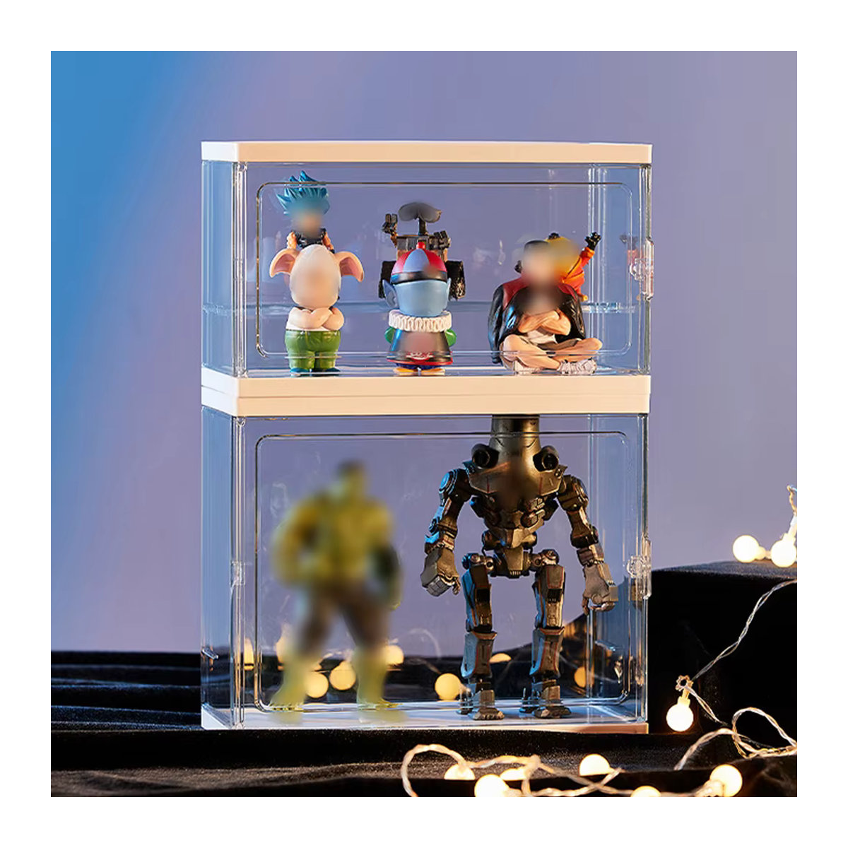 Transparentes Acryl Display-Regal für Puppen und Sammlerstücke, Rechteckiges Aufbewahrungsregal aus Kunststoff - Bild 2