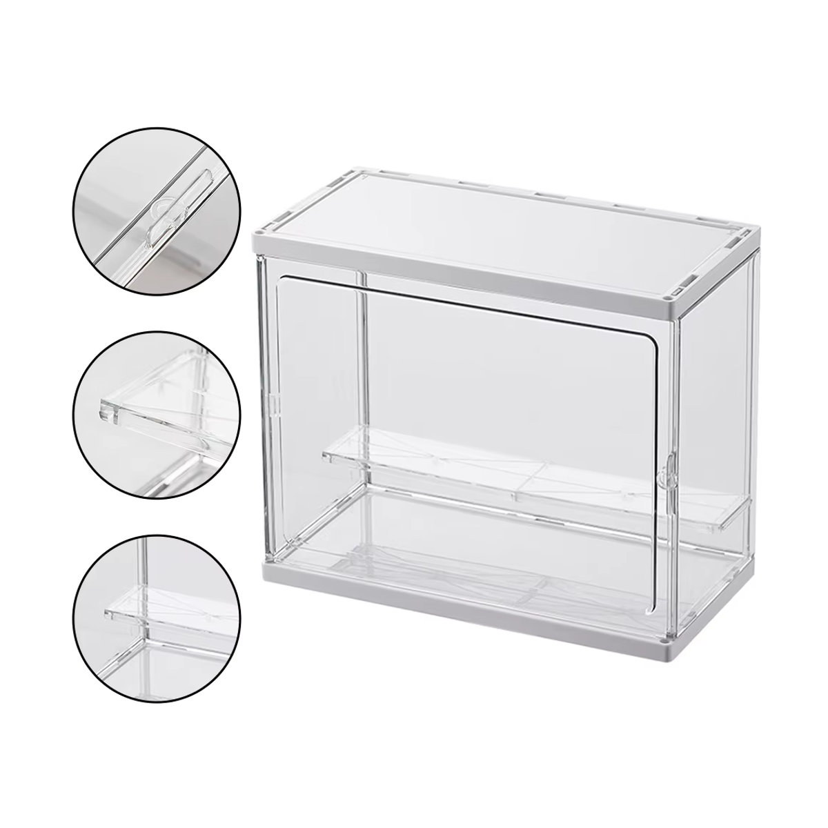 Transparentes Acryl Display-Regal für Puppen und Sammlerstücke, Rechteckiges Aufbewahrungsregal aus Kunststoff - Bild 4