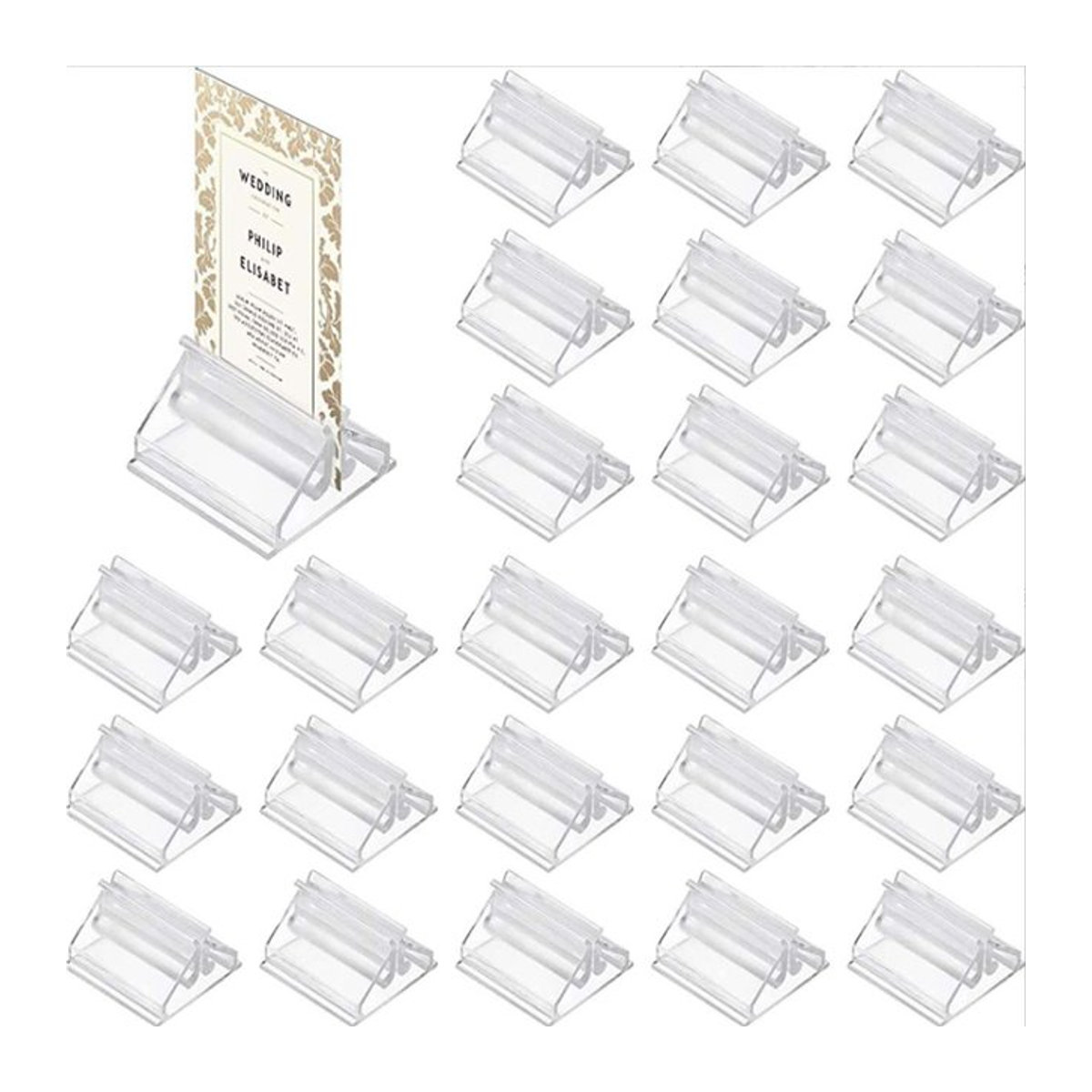 Transparentes Acryl-Kartenhalter Set für Hochzeiten zur Präsentation von Karten, Notizen und Bildern, Rechteckig, Minimalistisches Design - Bild 1