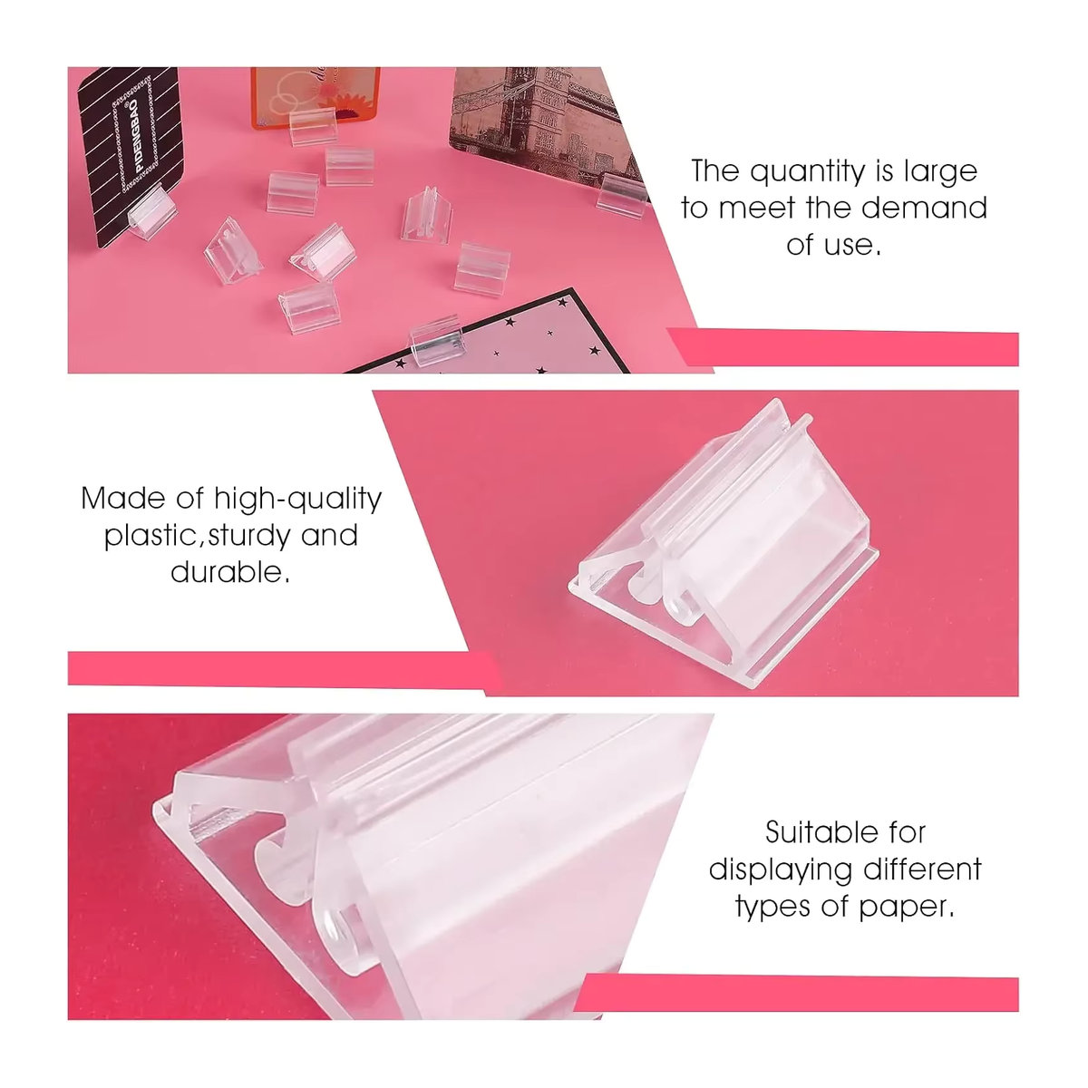 Transparentes Acryl-Kartenhalter Set für Hochzeiten zur Präsentation von Karten, Notizen und Bildern, Rechteckig, Minimalistisches Design - Bild 2