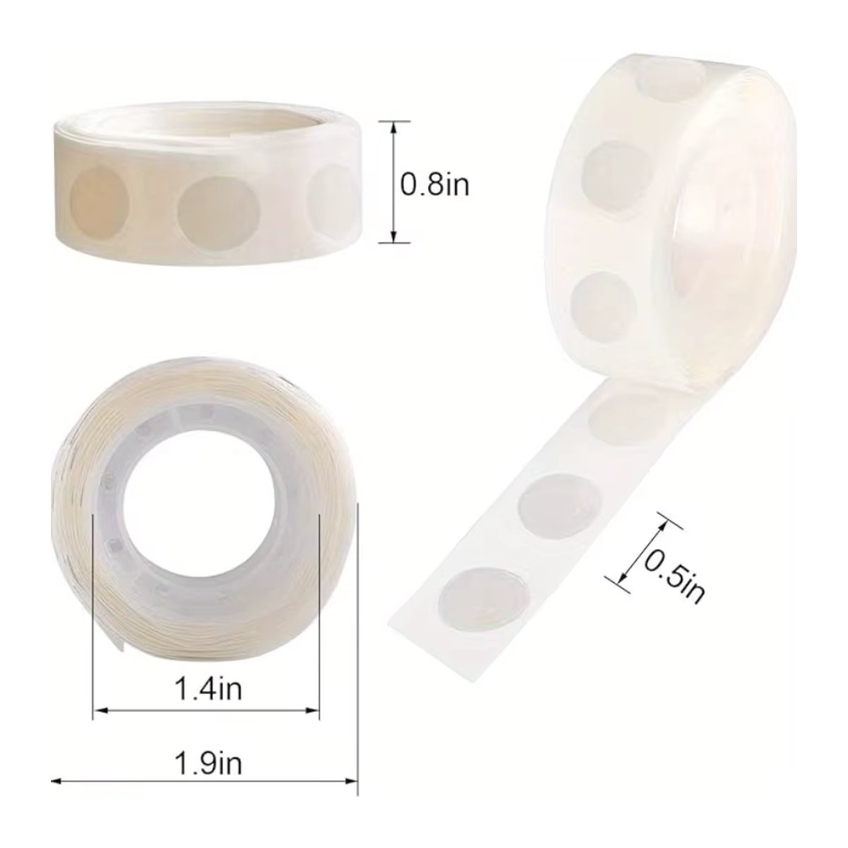 Transparentes doppelseitiges Gummi-Klebeband für Ballon-Dekorationen bei Geburtstagen, Hochzeiten oder Kinderfesten, 1/3 Rolle - Bild 2