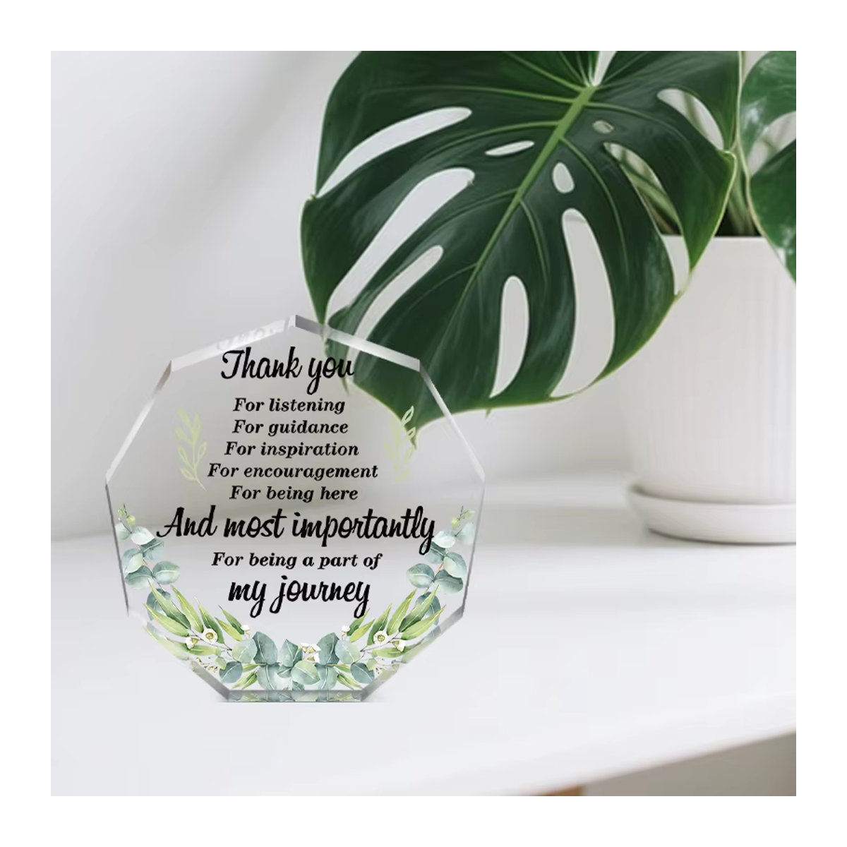 Transparentes Glas mit floralem Design als Dankeschön-Geschenk für Frauen, Lehrer oder Kollegen - Bild 4