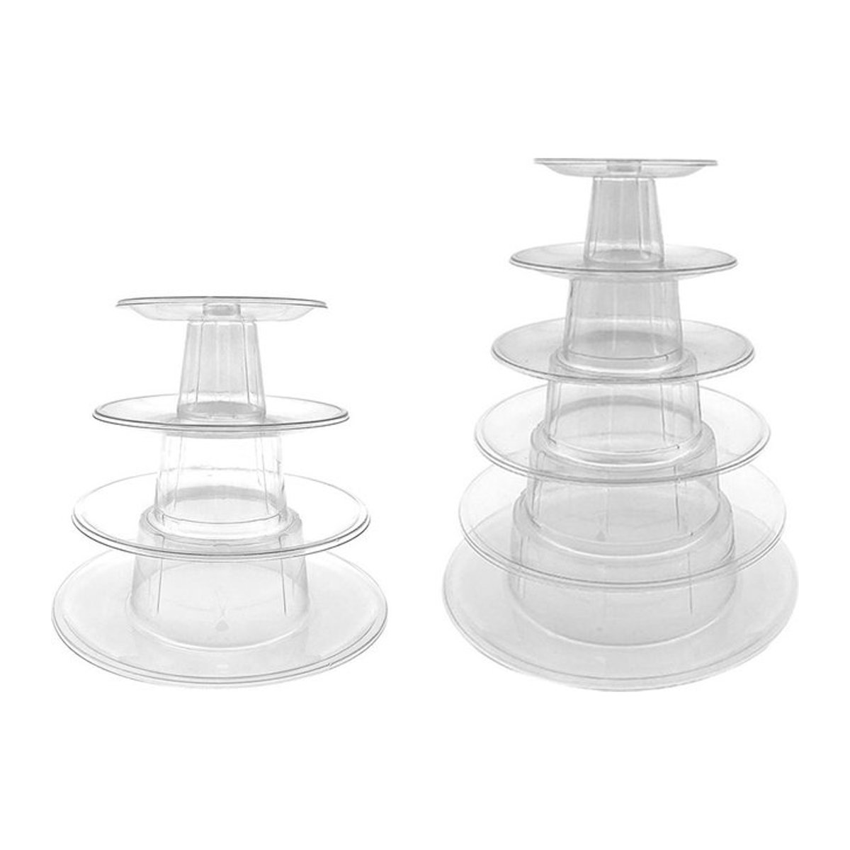 Transparentes Macarons Display Ständer Set aus Kunststoff mit 4 oder 6 Ebenen für Dessert, Cupcakes und Nachmittagstee, rund und minimalistisch - Bild 1