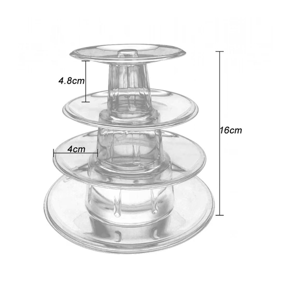 Transparentes Macarons Display Ständer Set aus Kunststoff mit 4 oder 6 Ebenen für Dessert, Cupcakes und Nachmittagstee, rund und minimalistisch - Bild 4