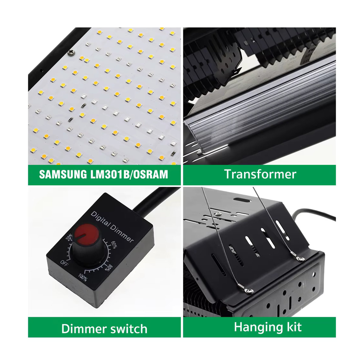 TRANYTON Intelligente LED-Pflanzenlampe mit Vollspektrum-Licht, 50 W bis 240 W, inklusive Dimmschalter und Haken für Blumen und Pflanzen - Bild 5