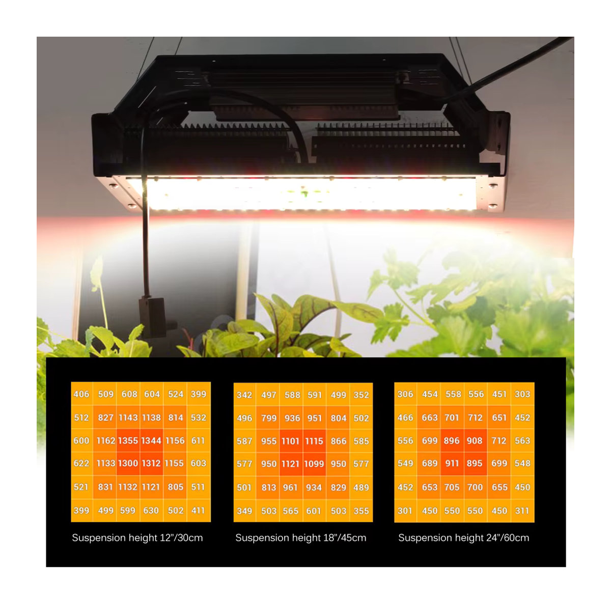 TRANYTON Intelligente LED-Pflanzenlampe mit Vollspektrum-Licht, 50 W bis 240 W, inklusive Dimmschalter und Haken für Blumen und Pflanzen - Bild 6