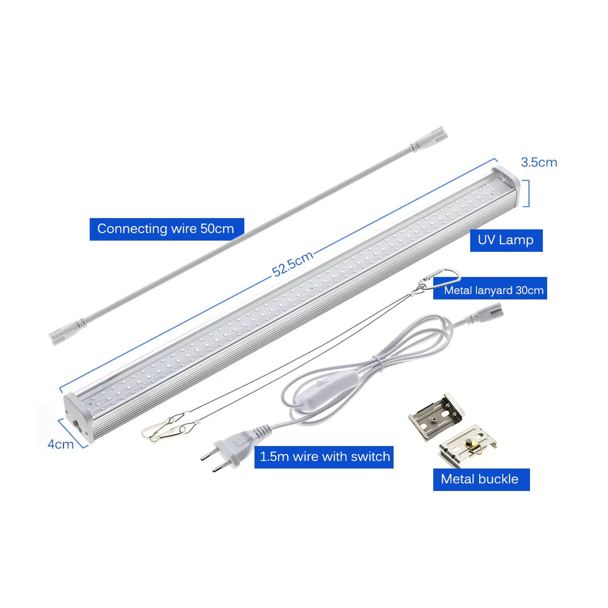 TRANYTON UV Schwarzlicht LED Rohr Lampe 395nm UVA mit Stecker, Farbe: Schwarz - Bild 4